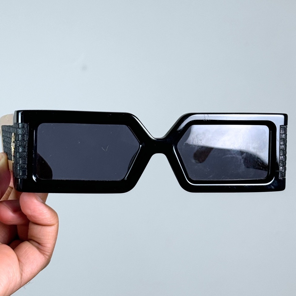 Black And Tan Rectangular Sunglasses - image 5